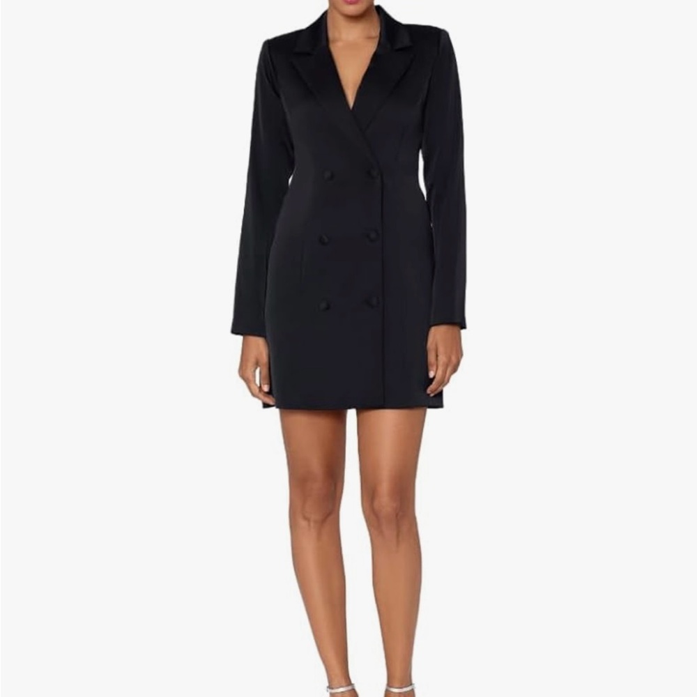 NWT Elegant Black Blazer Double Breasted Tuxedo Dress size 12